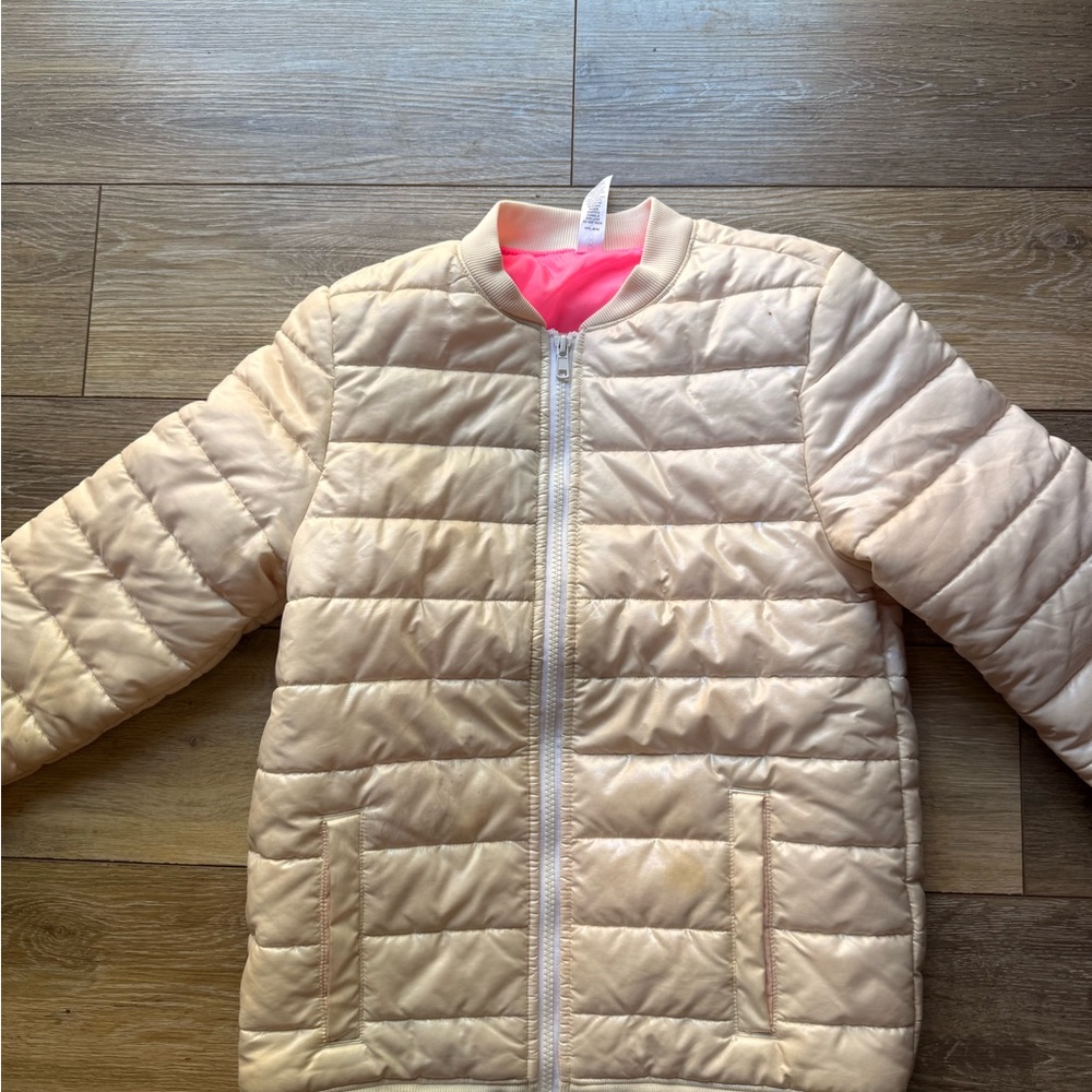 Kids Cream Quilted Jacket